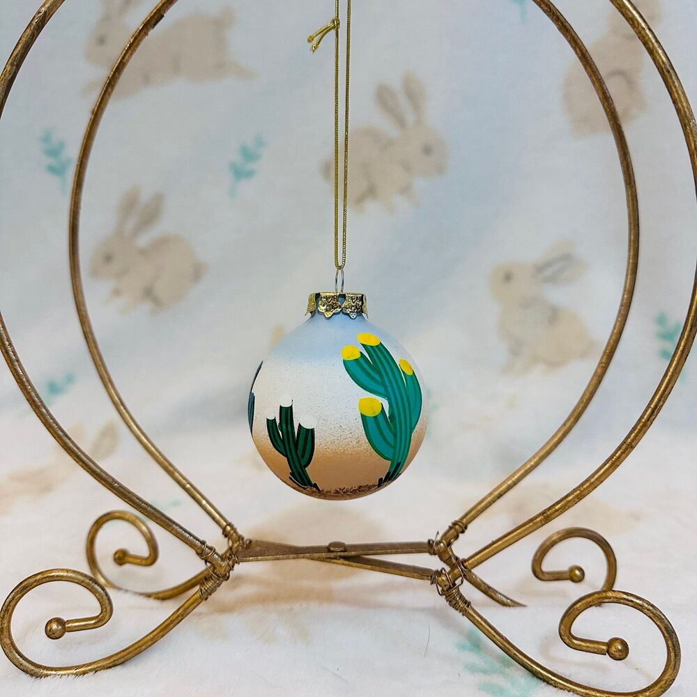 Vintage Hand Painted Cactus Ornament | Arizona Souvenir Ornament | Tesa |